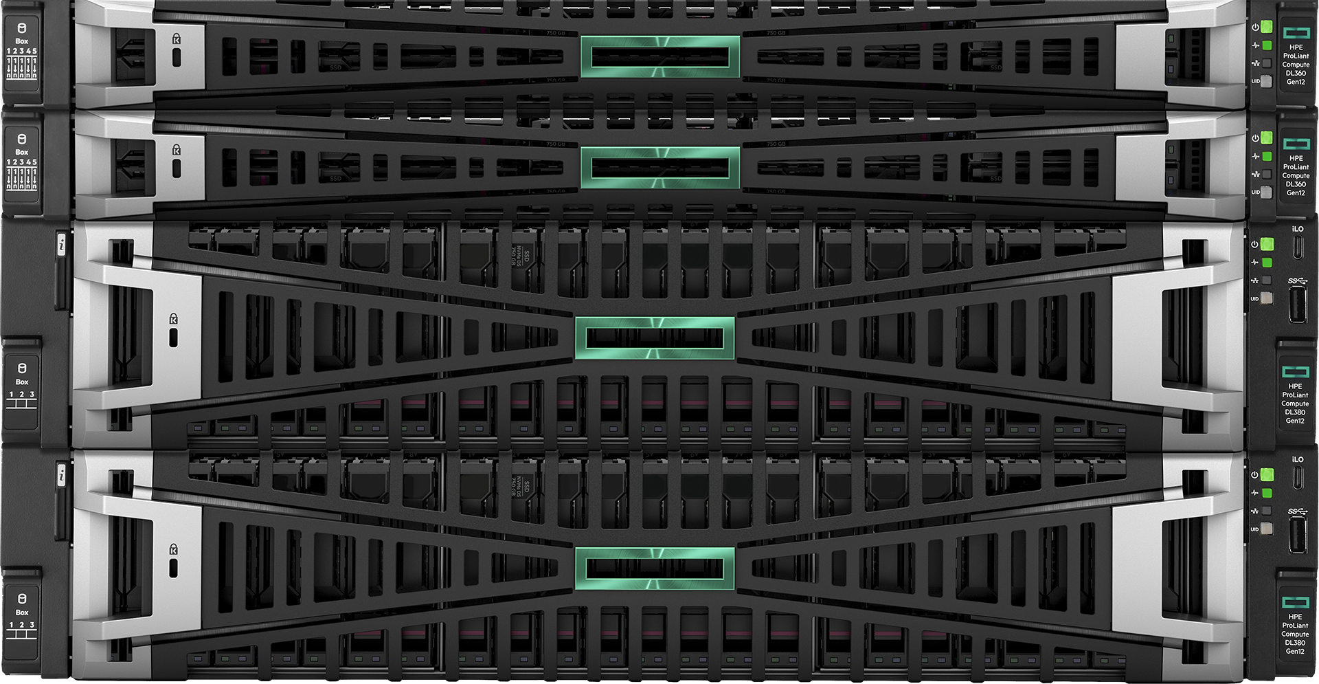 Equipos de HPE apilados